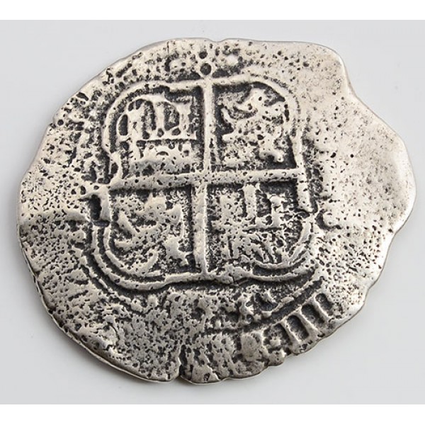 Spectacular 8 Reales Treasure Cob Coin from the LA CAPITINA shipwreck of 1654: Two Visible Dates 